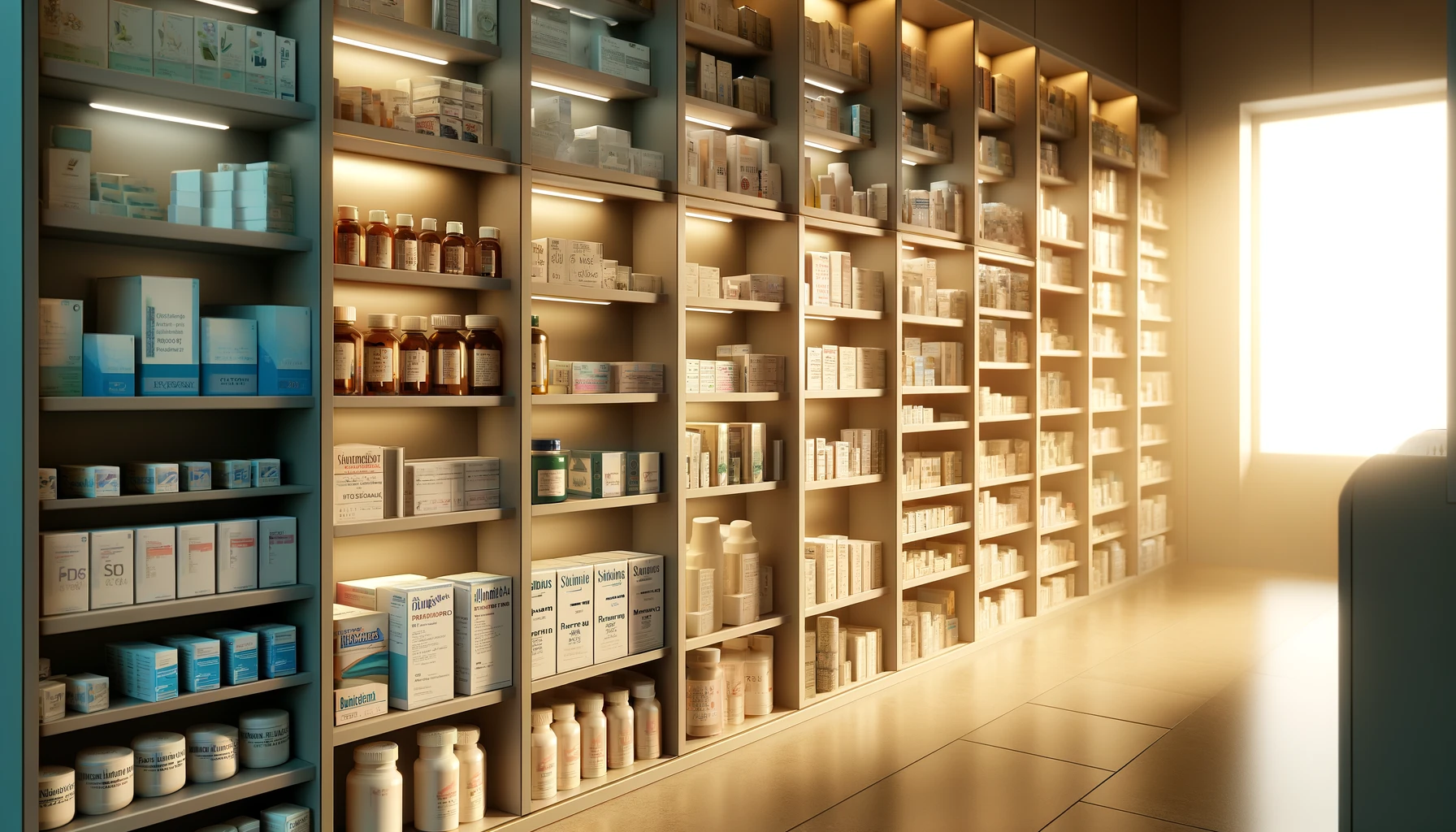 A section of the pharmacy with specialized prescription medications.